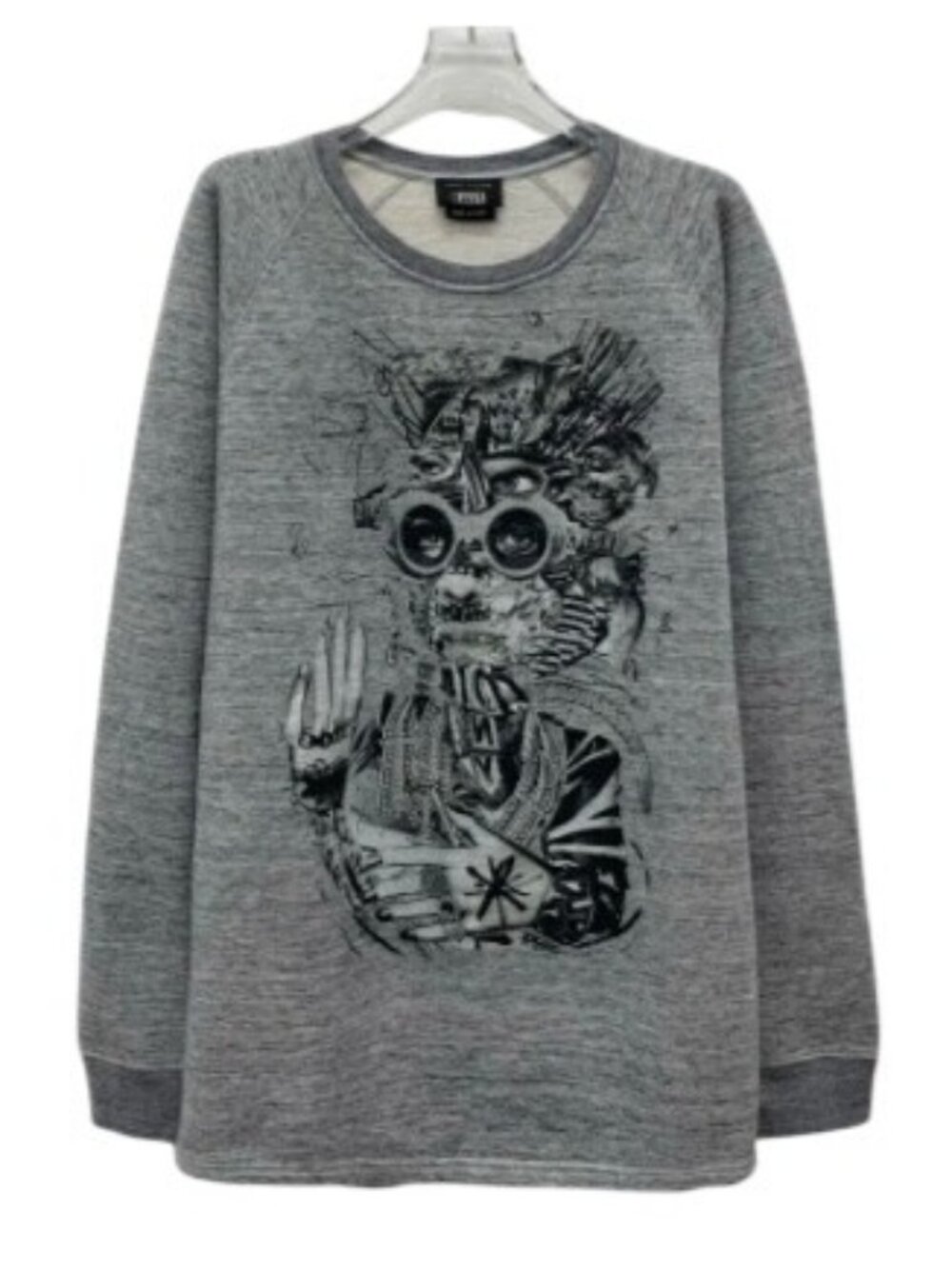 Marc Jacobs Sweatshirt Men’s Medium Heather Gray Crewneck Graphic Print Pullover